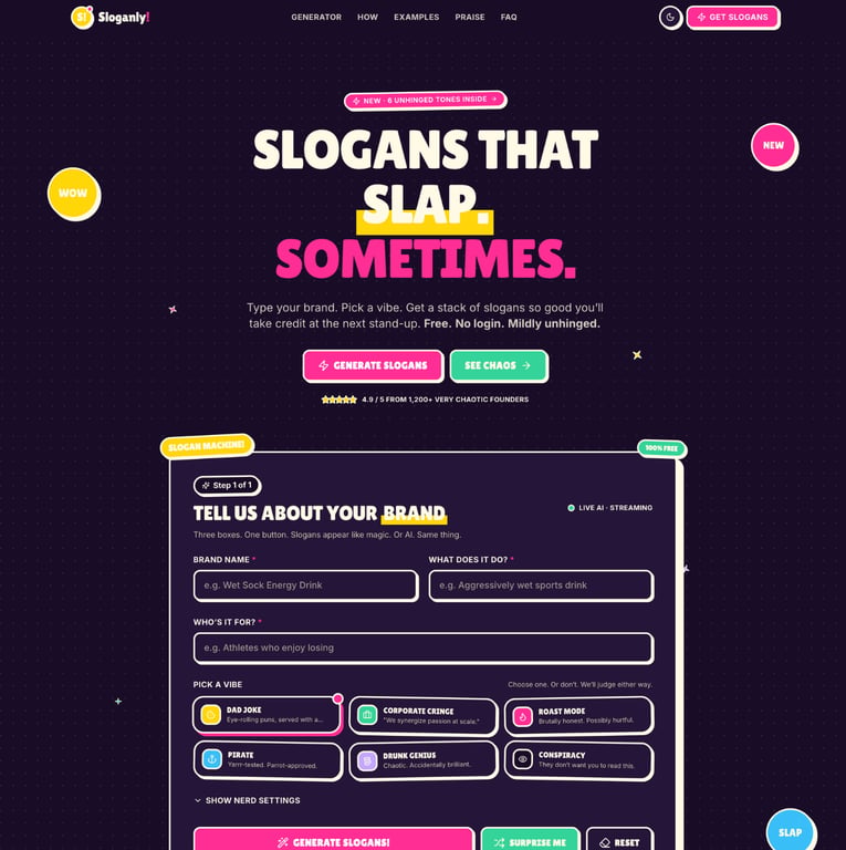 Slogan generator (playful)