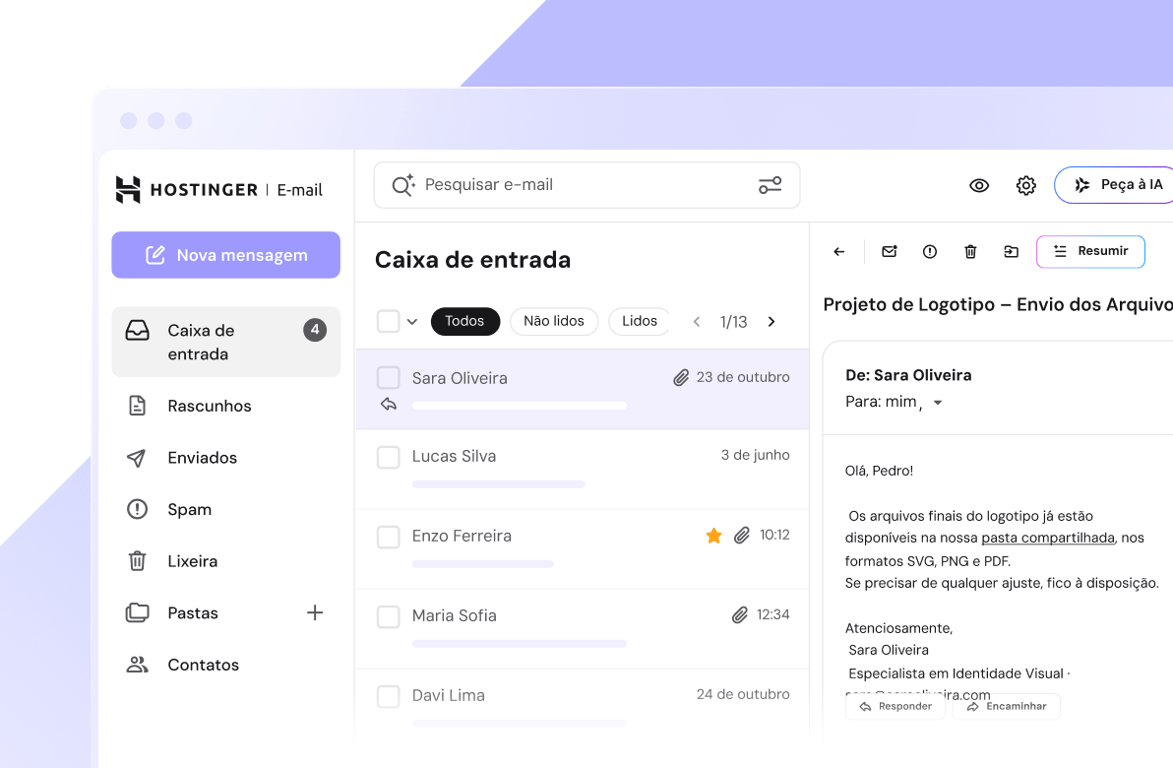 Construa confiança a cada e-mail.