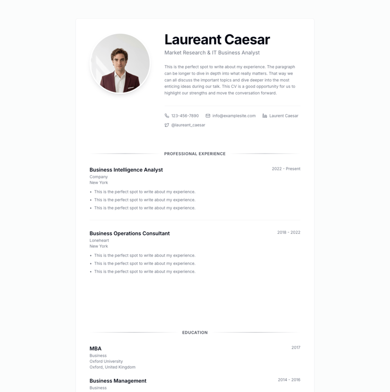 Caesar (personal CV)