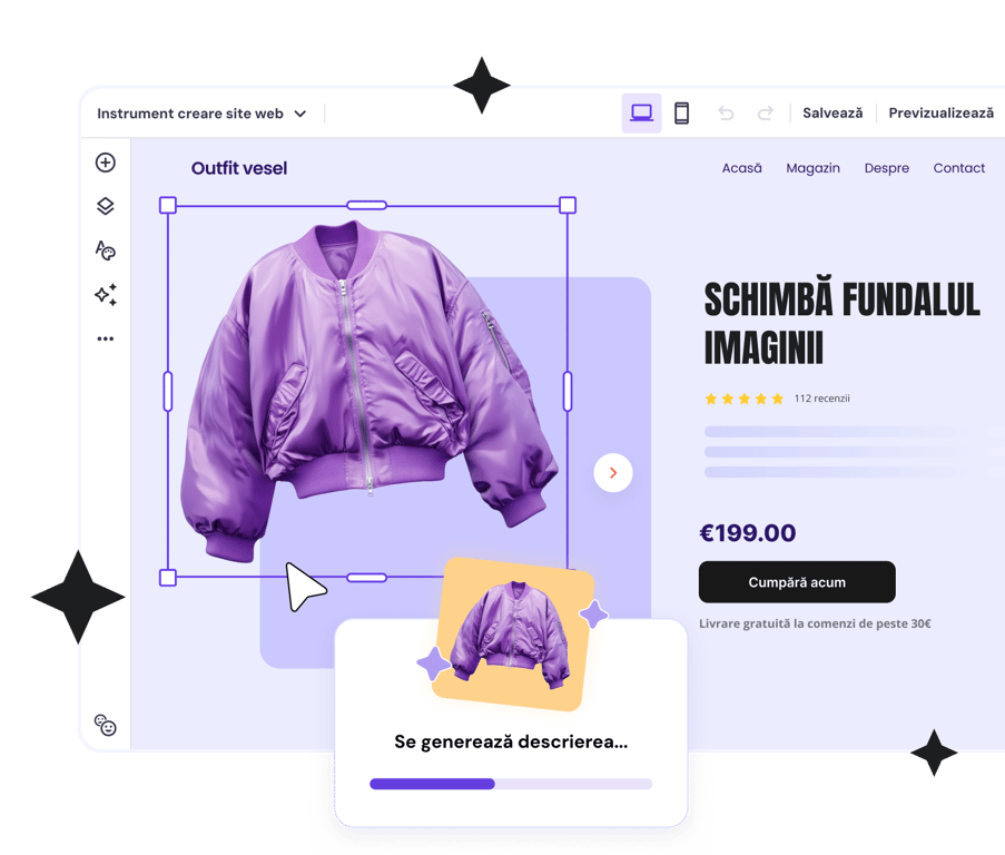 Website Builder cu instrumente AI