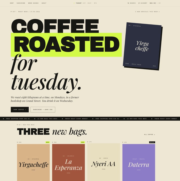 Online coffee store