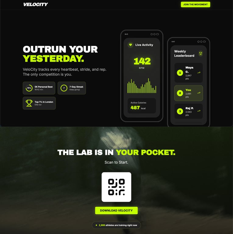 App landing page (neon)