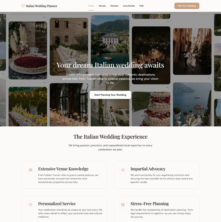 Wedding planner website