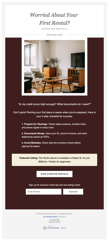 Burgundy renter guide real estate newsletter
