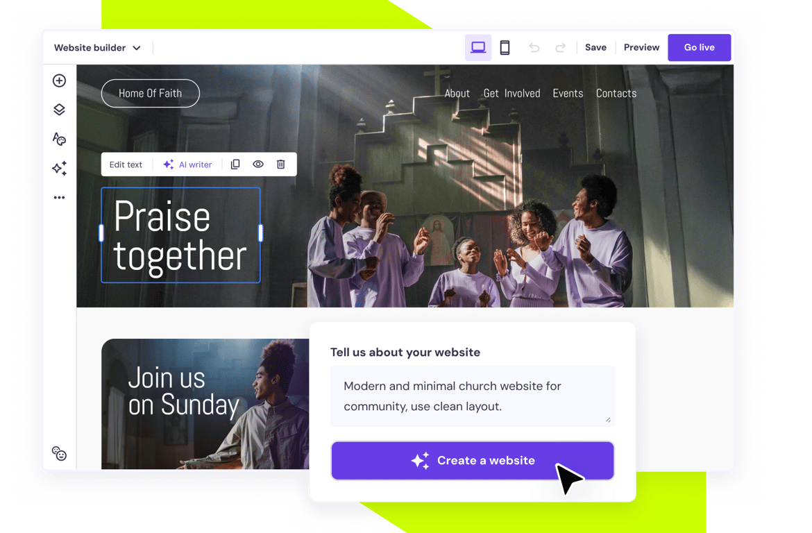 Share your church’s mission online in minutes