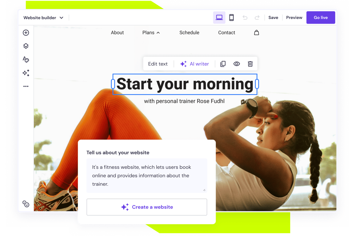 Build your fitness website today