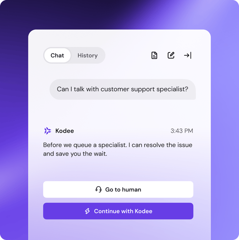 AI support, backed by real people