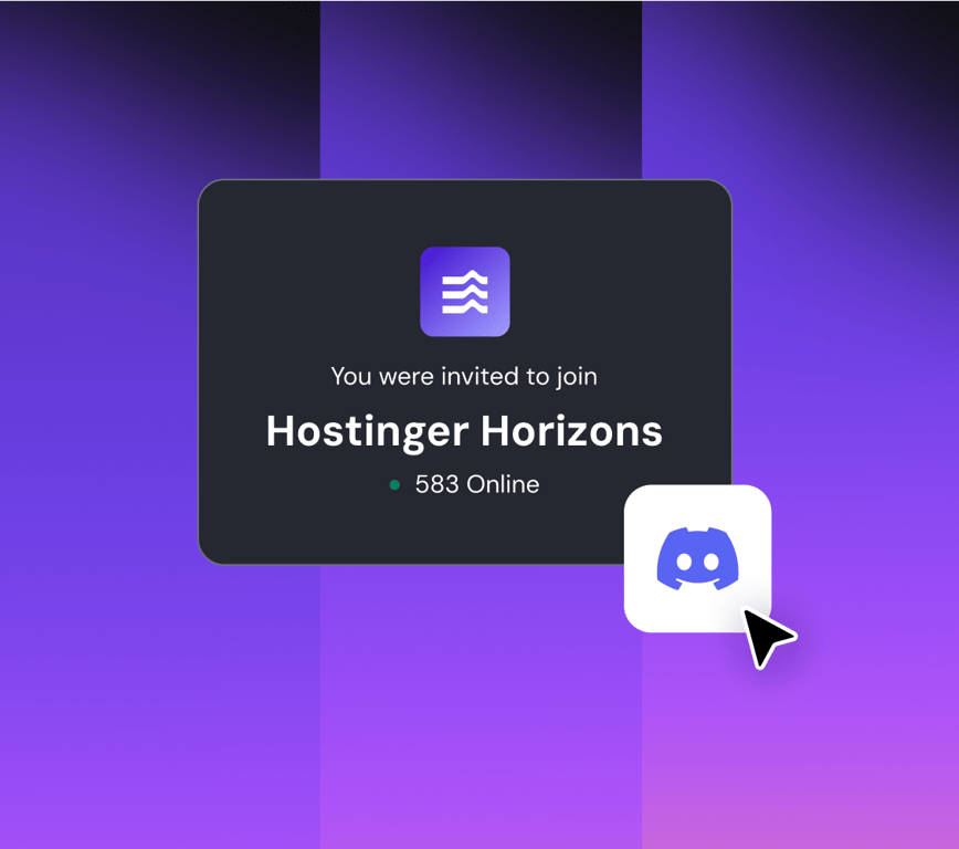 Join the Hostinger Horizons community on Discord
