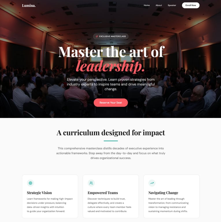 Lumina (webinar landing page)