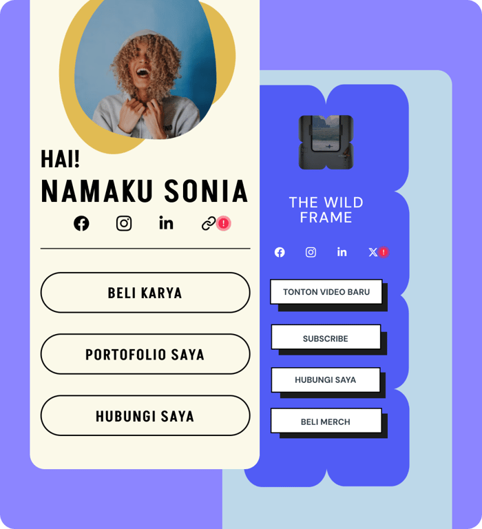 1. Pilih template website bio