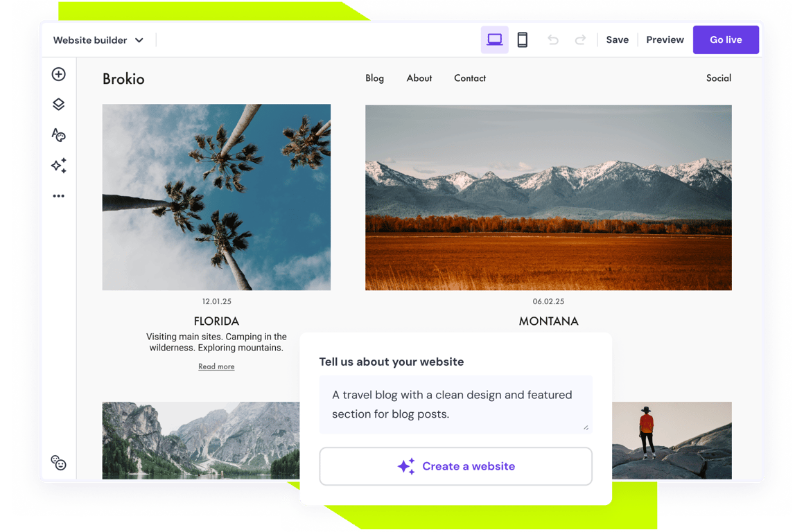 Your words, our tools. Create a blog today