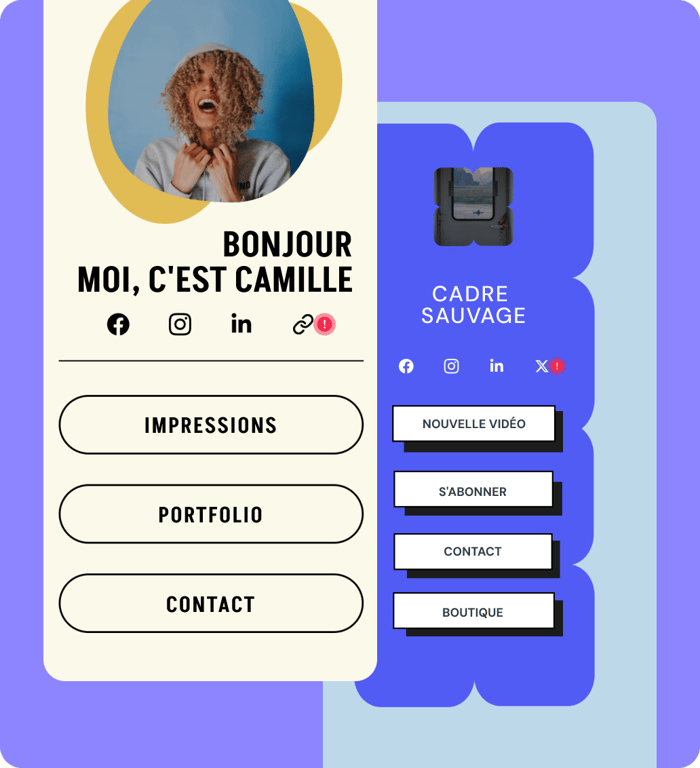 1. Choisissez votre template de lien en bio