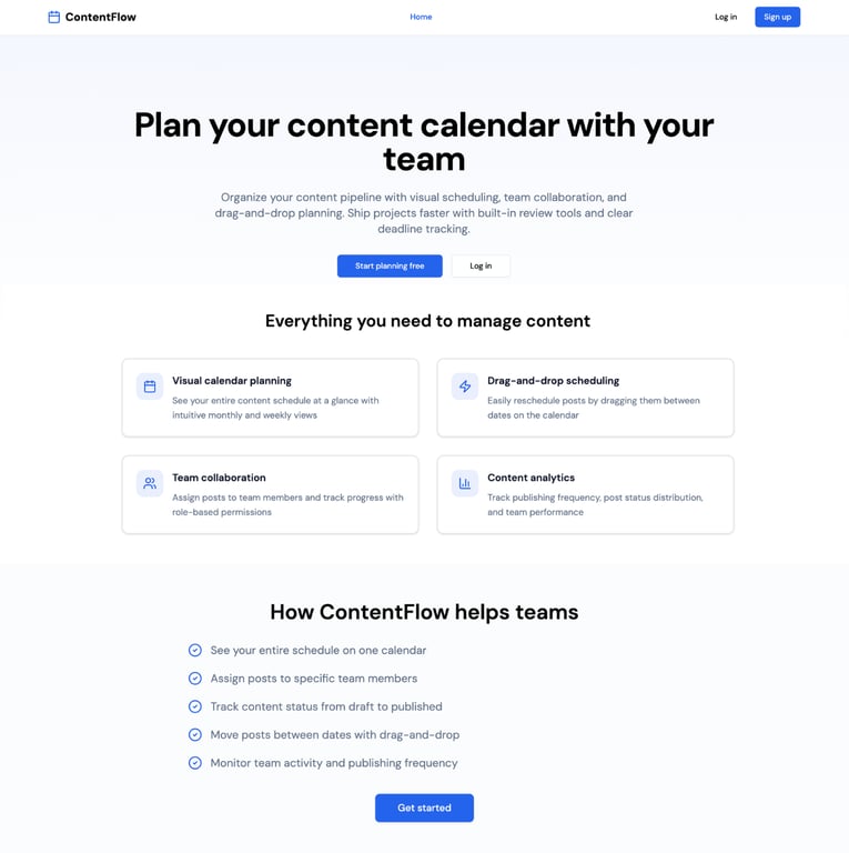 Content calendar