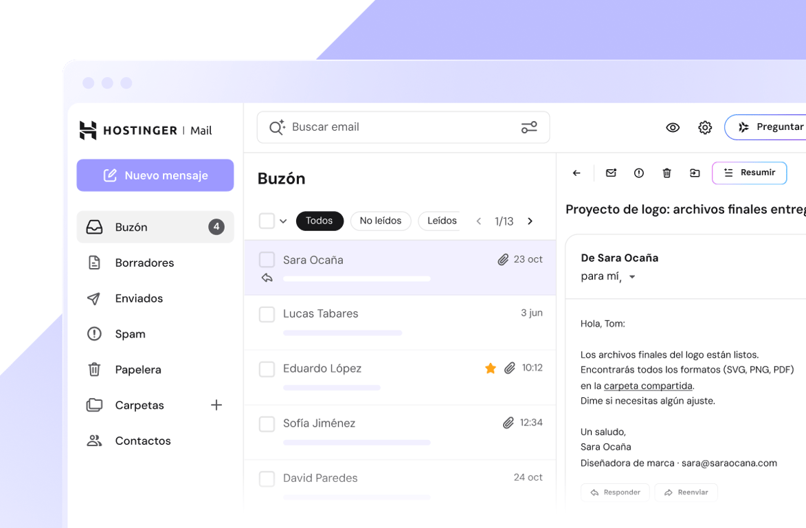 Genera confianza con cada correo electrónico.