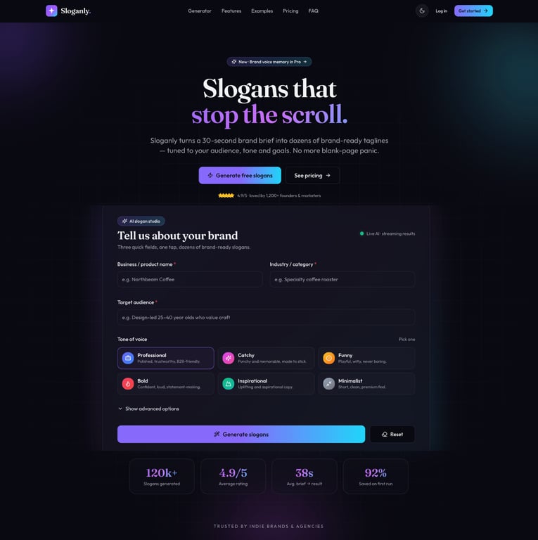 Slogan generator (modern)