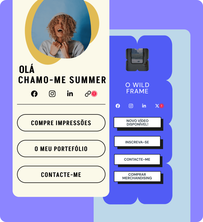 1. Escolha o template do seu site de biografia