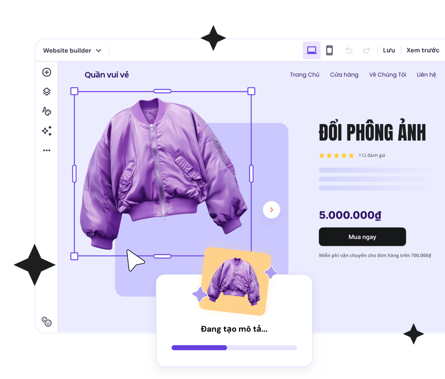 Website Builder với các công cụ AI