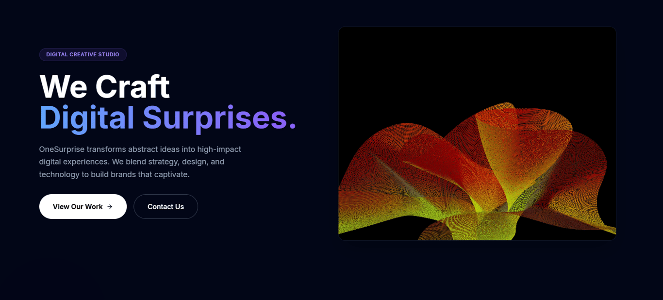 OneSurprise is a digital creative studio focused on branding, interactive websites, and high-impact digital campaigns.