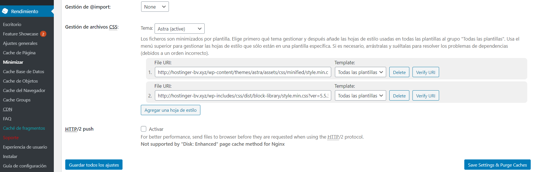 Eliminar los recursos CSS que bloquean el renderizado con el plugin W3 Total Cache