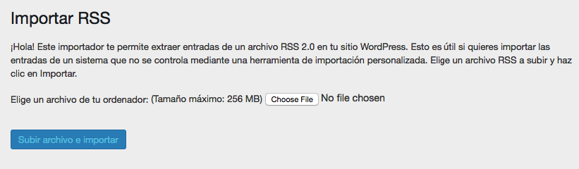 carga tu archivo rss