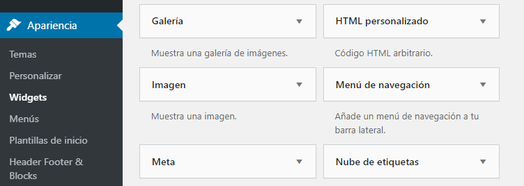 El widget de galería de WordPress