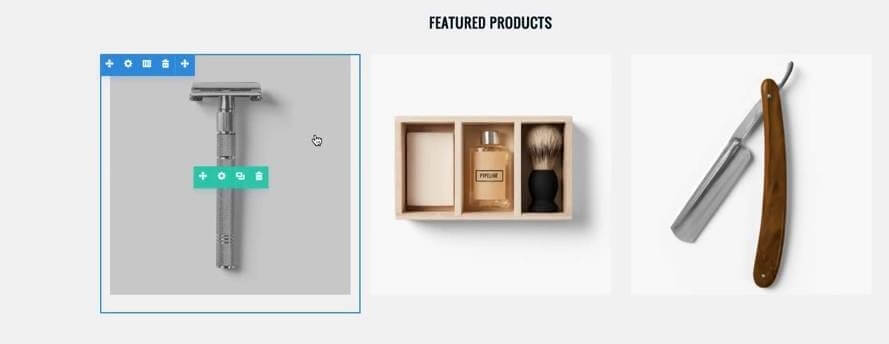 El constructor de Shopify en acción.