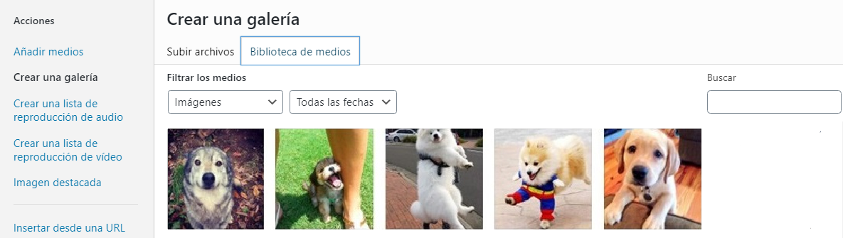 Creando una galería de WordPress