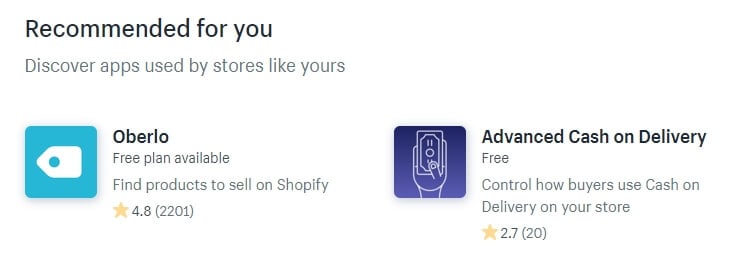 Revisando algunas de las aplicaciones de Shopify.