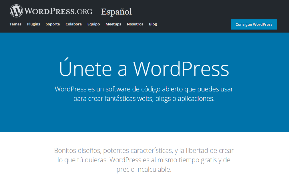 Solo uno de los muchos ejemplos sobre cómo WordPress es utilizado por marcas famosas de todo el mundo.