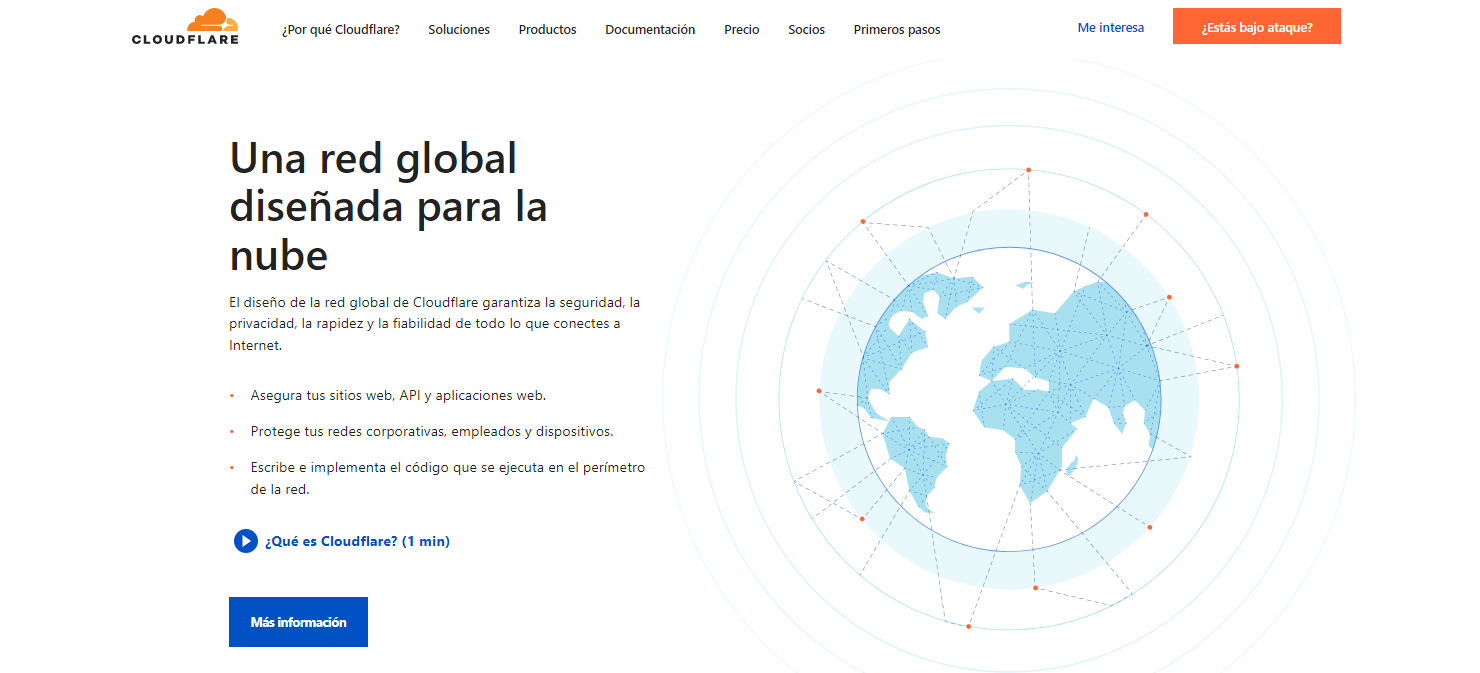Página de inicio de CloudFlare