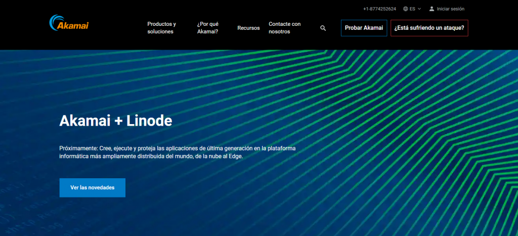 Página de inicio de Akamai