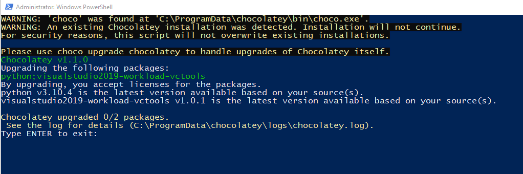 Visualización de la ventana al finalizar el proceso
