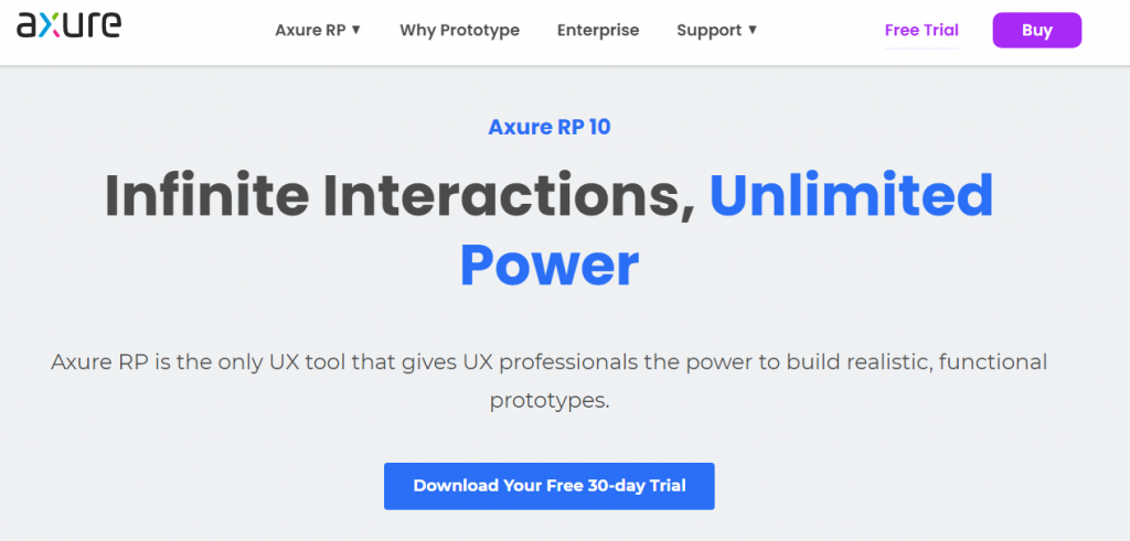 Página de inicio de Axure