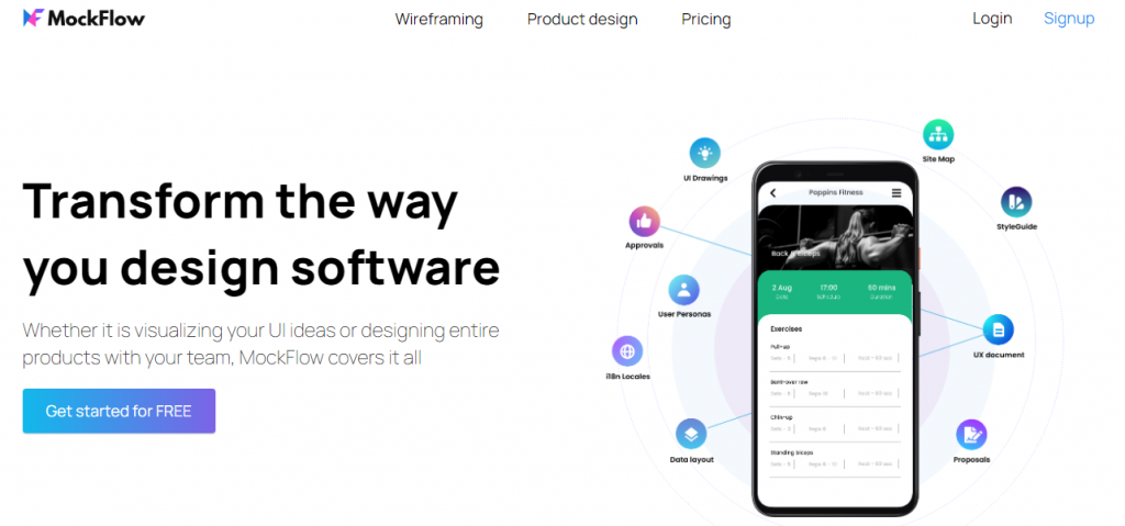 Página de inicio de MockFlow