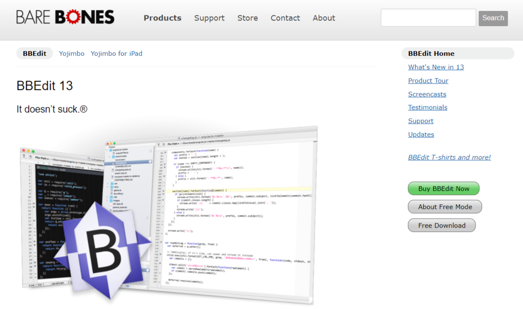 Sitio web de BBEdit