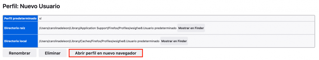 Iniciar un nuevo perfil en Firefox