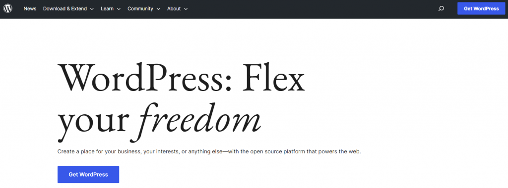 Página de descarga de WordPress