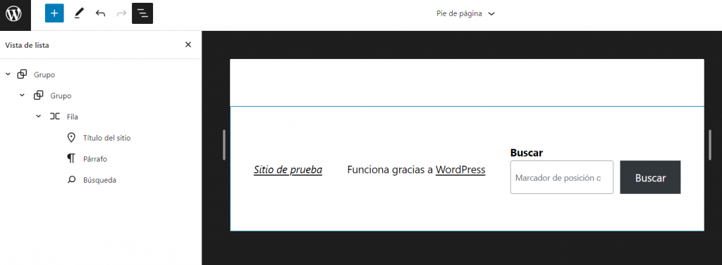 Vista de lista en WordPress.