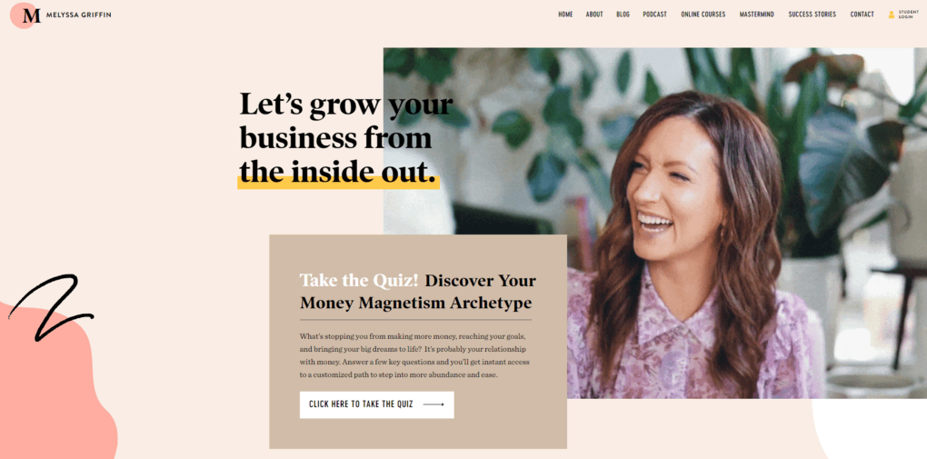 Ejemplo de portfolio, sitio web de Melyssa Griffin