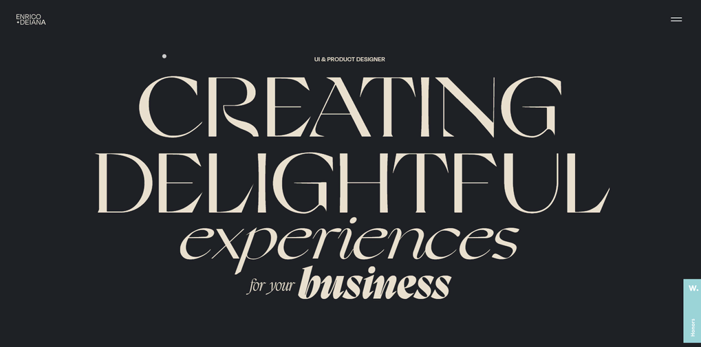 Ejemplo de portfolio, sitio web de Enrico Deiana