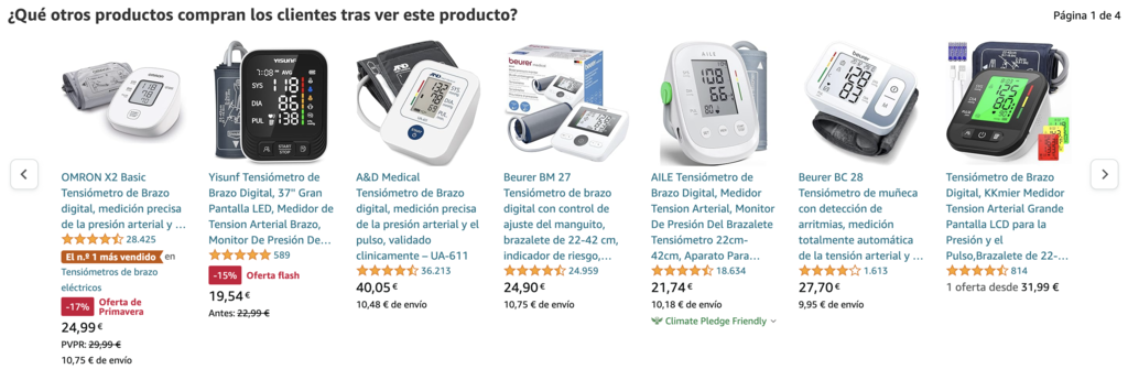 Ejemplos de productos de Amazon