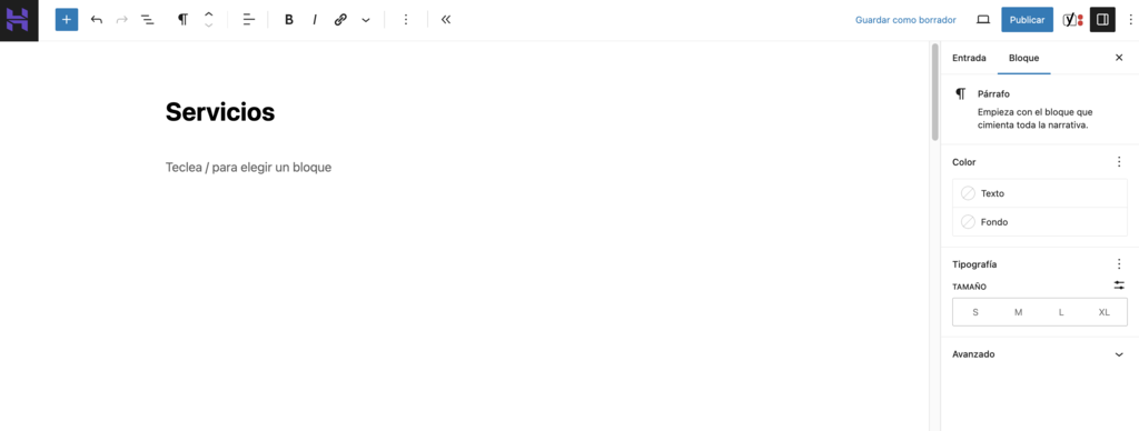 Entrada de ejemplo en WordPress