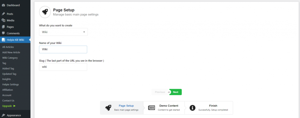Configuración de Helpie en WordPress