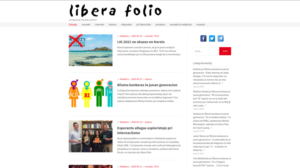 Página web de Libera Folio