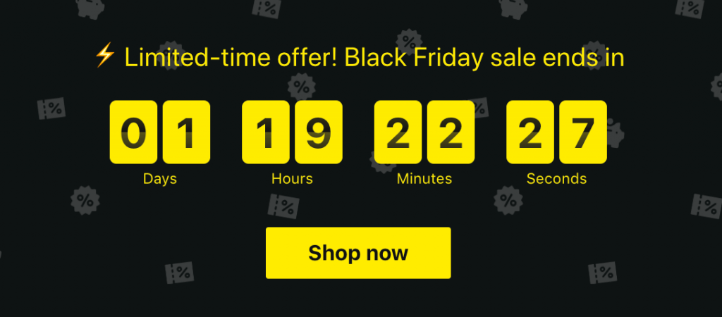 Beispiel eines Countdowns für einen Blitzverkauf