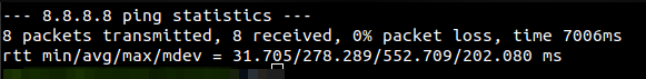 Ping-Statistiken im Ubuntu-Terminal