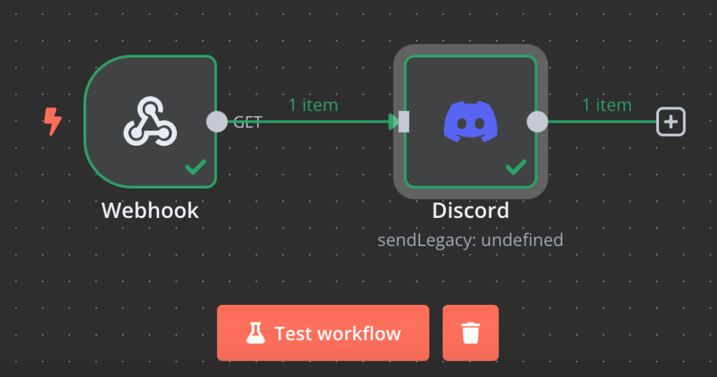 Ein einfacher Webhook- und Discord-Workflow in n8n