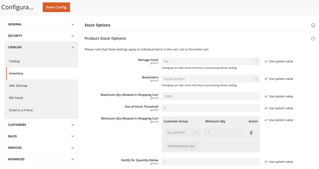 Globale Lagerbestände in Magento 2 verwalten
