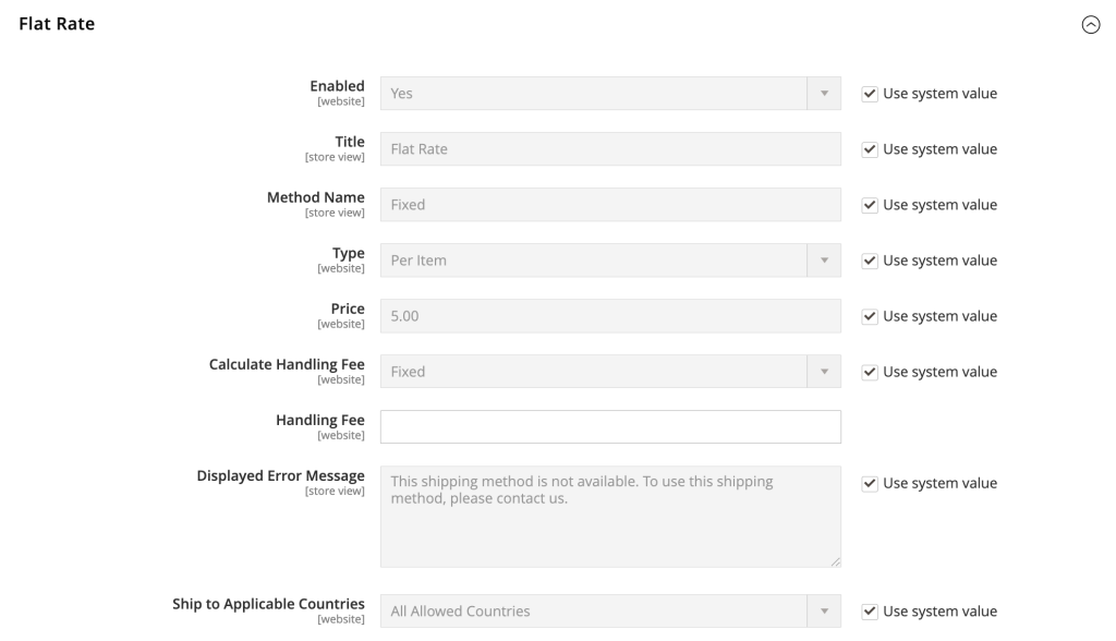 Pauschalversand in Magento 2 konfigurieren