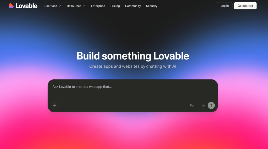 Startseite von Lovable